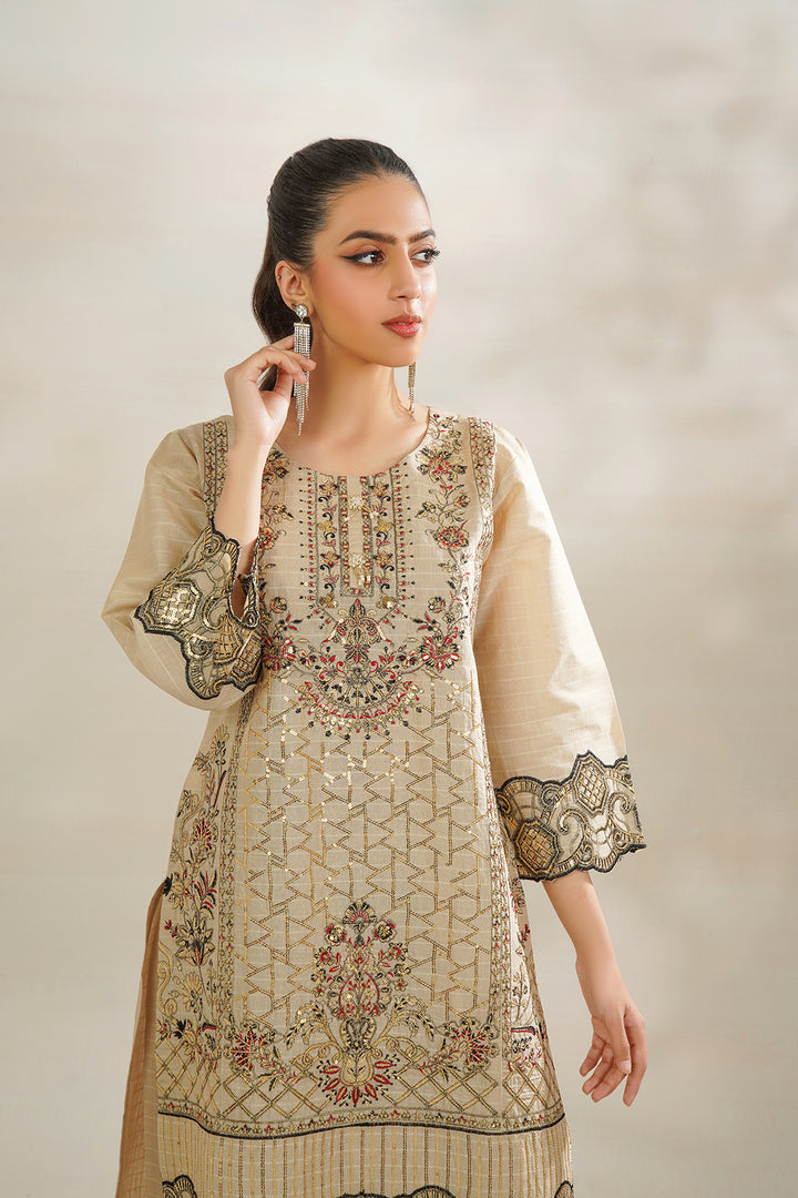 2-PC Embroidered Cambric