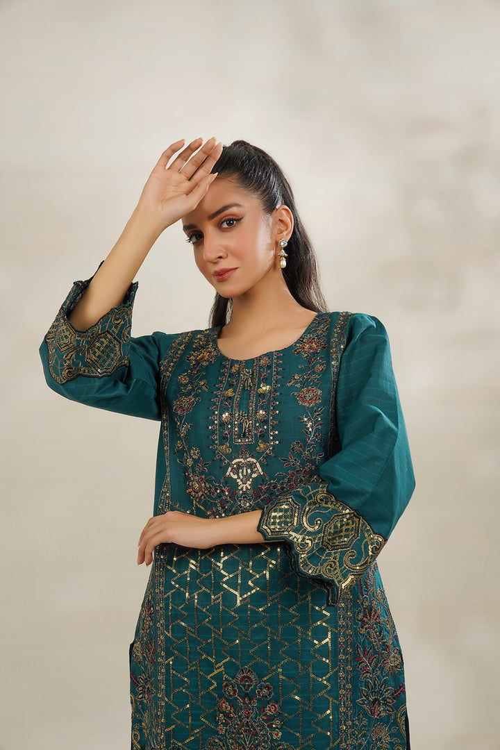 2-PC Embroidered Cambric