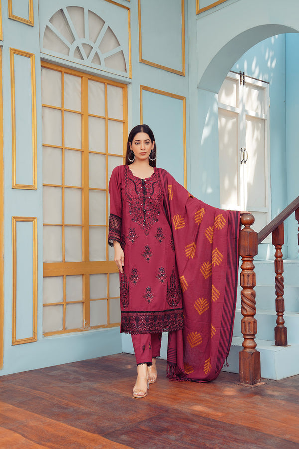 3-PC Embroided Khaddar