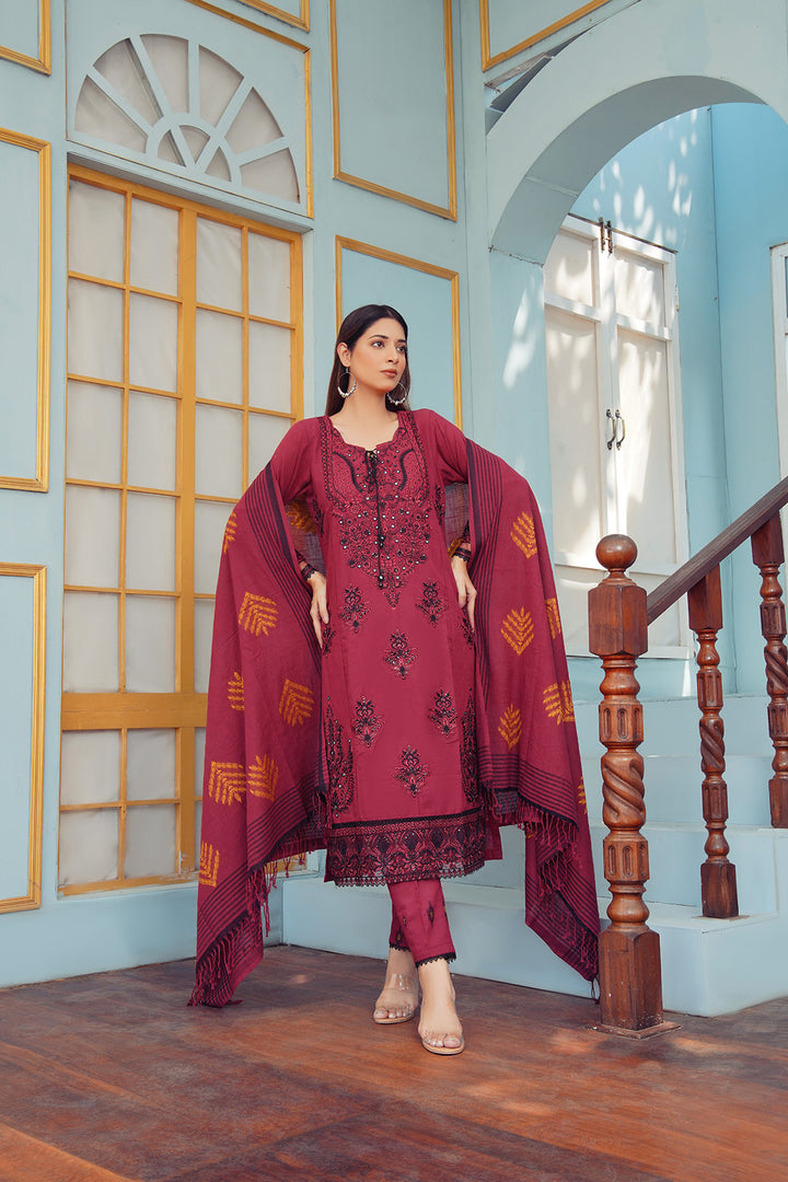 3-PC Embroided Khaddar