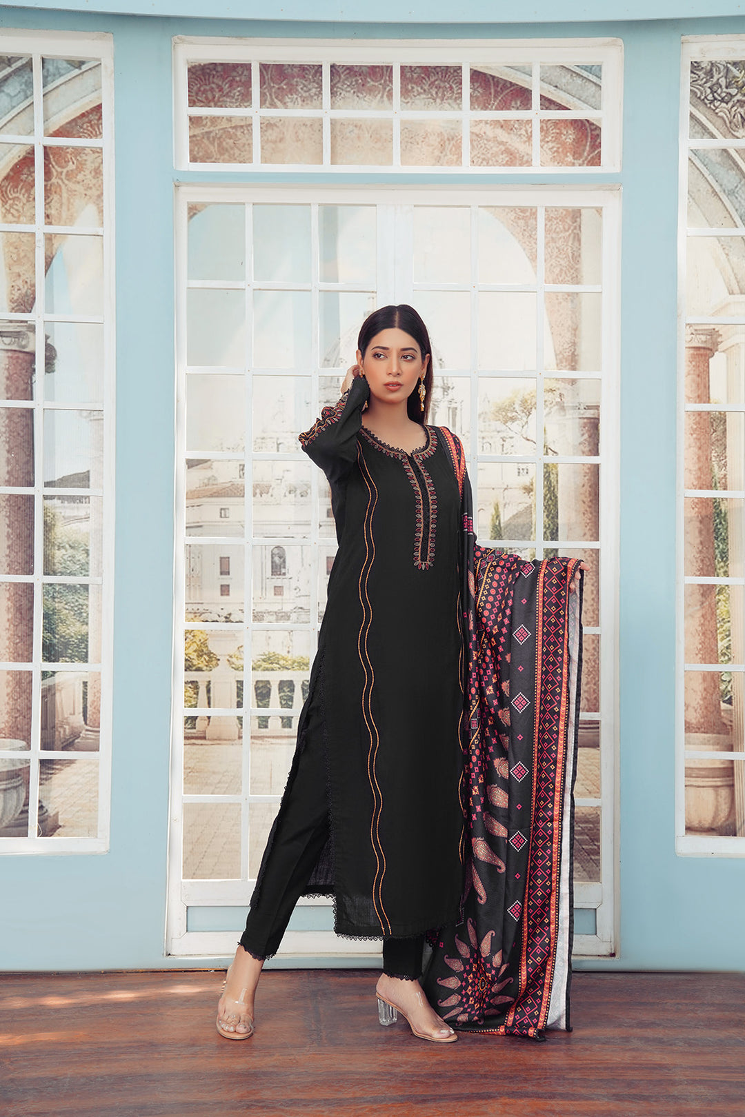 3-PC Casual Embroidered Khaddar