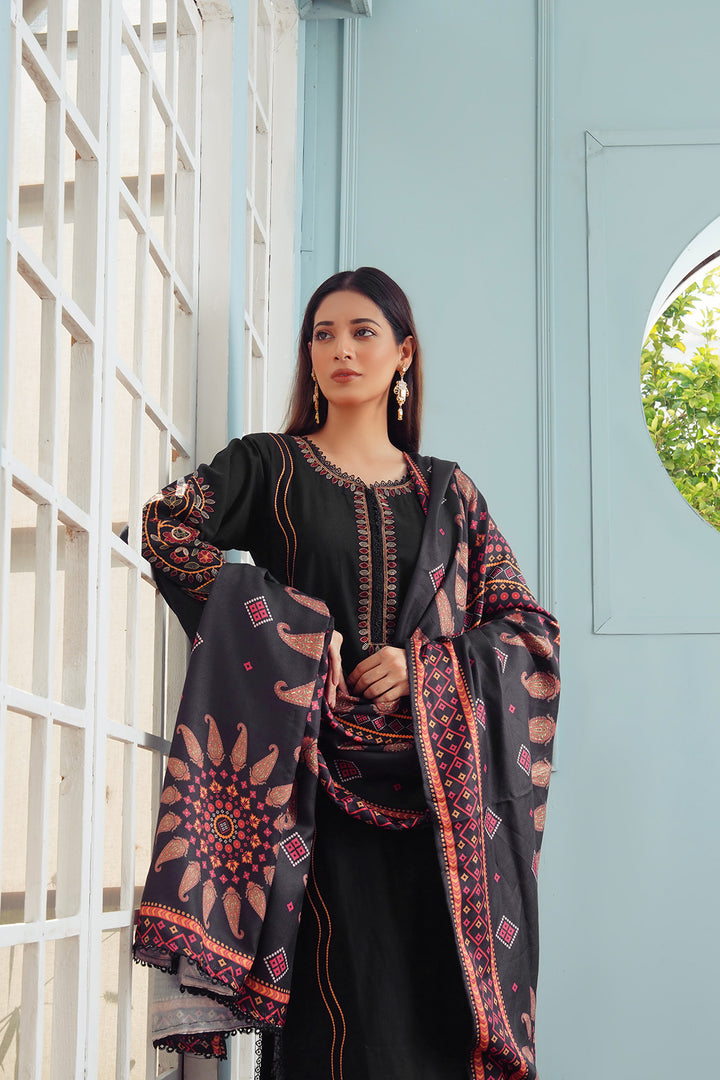 3-PC Casual Embroidered Khaddar