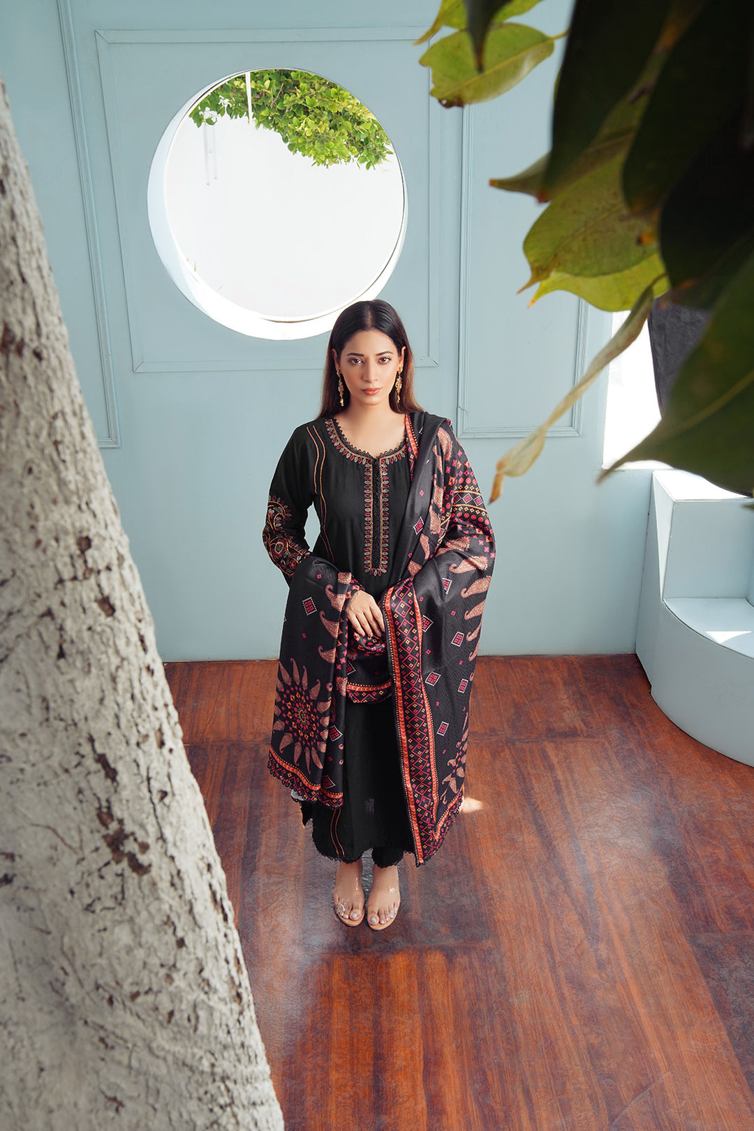 3-PC Casual Embroidered Khaddar