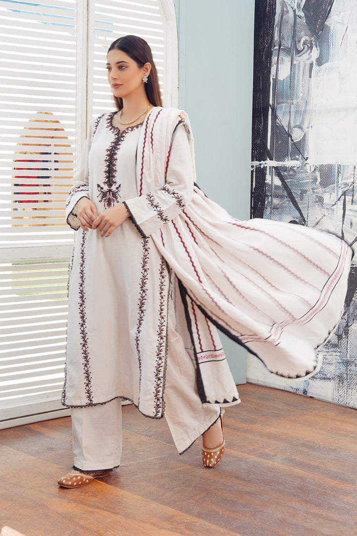 3-PC Casual Embroidered Khaddar
