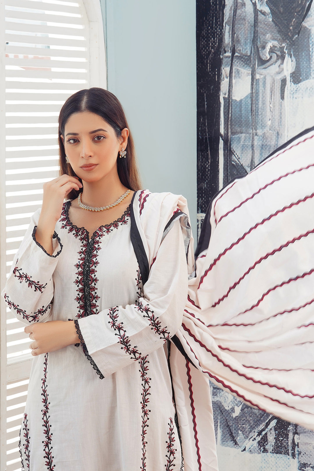 3-PC Casual Embroidered Khaddar
