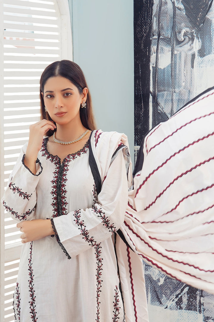 3-PC Casual Embroidered Khaddar