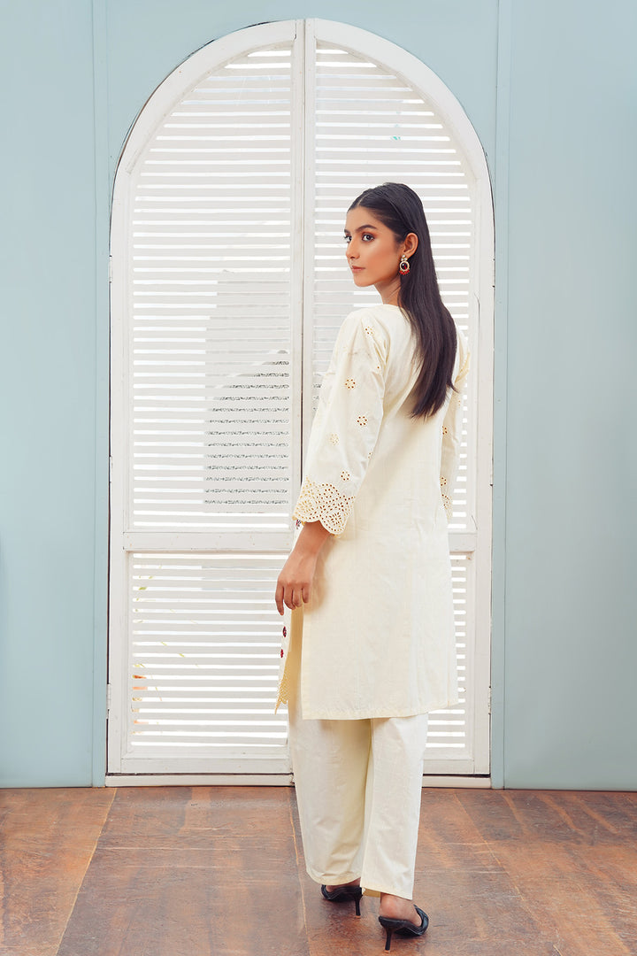 2-PC Casual Embroidered Cambric