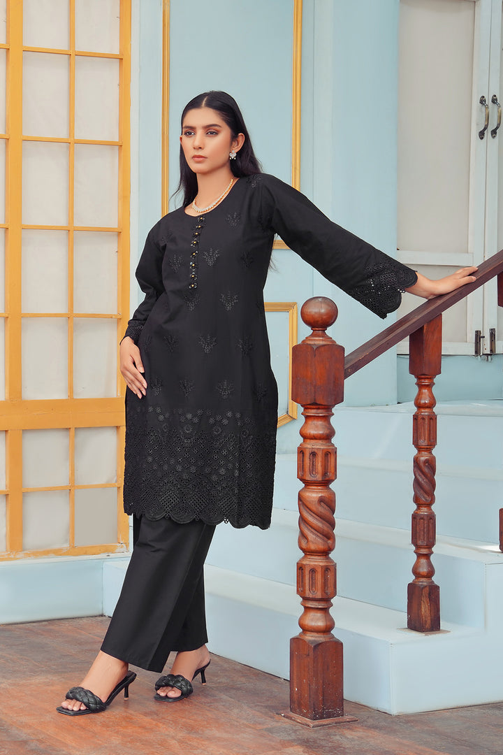 2-PC Casual Embroidered Cambric