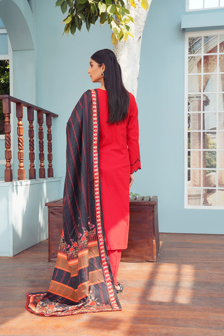 3-PC Casual Embroidered Khaddar
