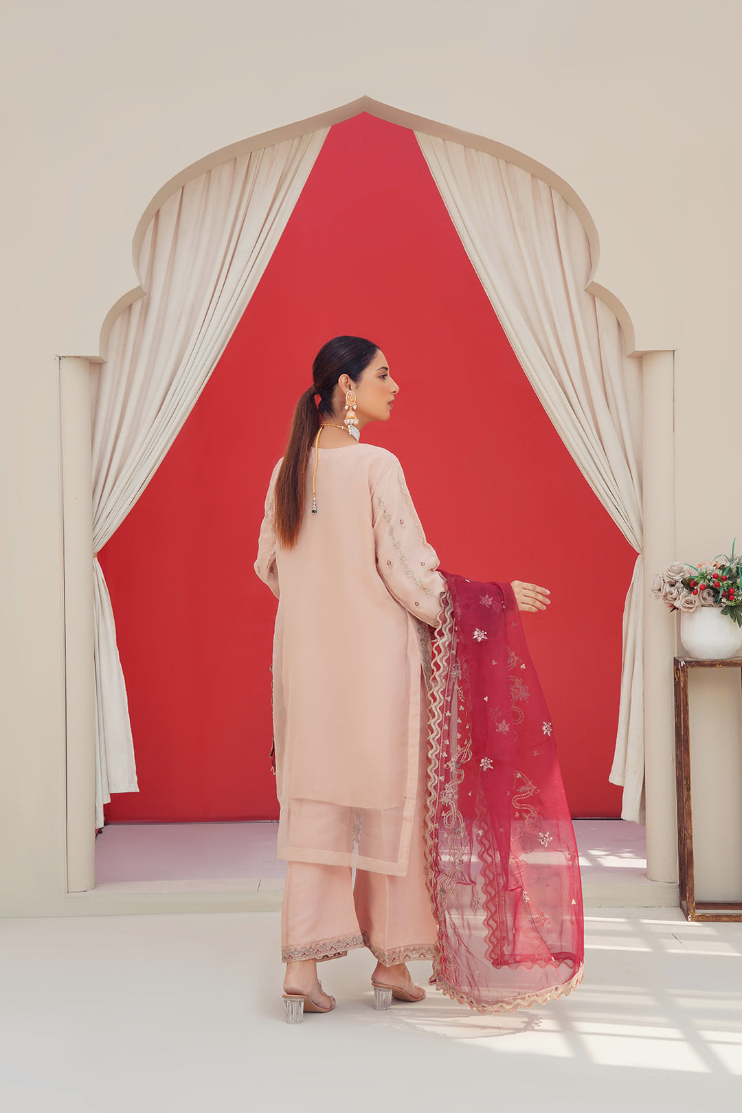 3-PC Fancy Embroidered Organza & Raw Silk