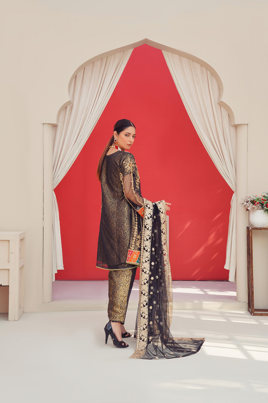 3-PC Fancy Embroided Jacquard