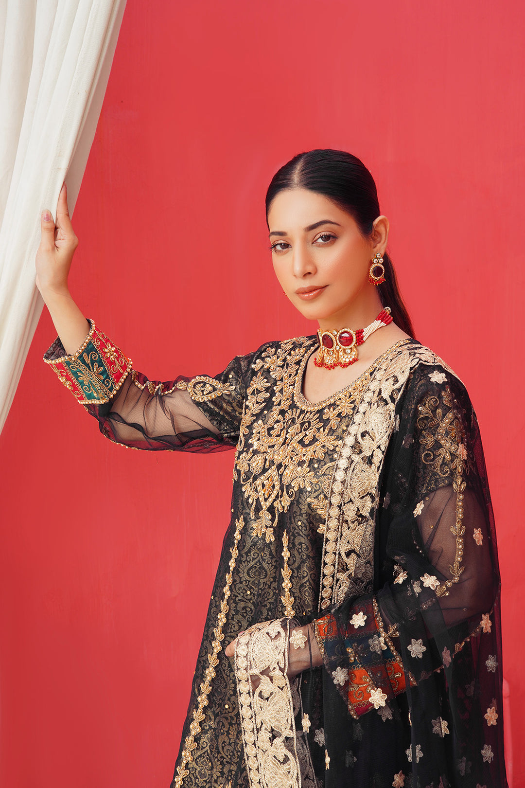 3-PC Fancy Embroided Jacquard