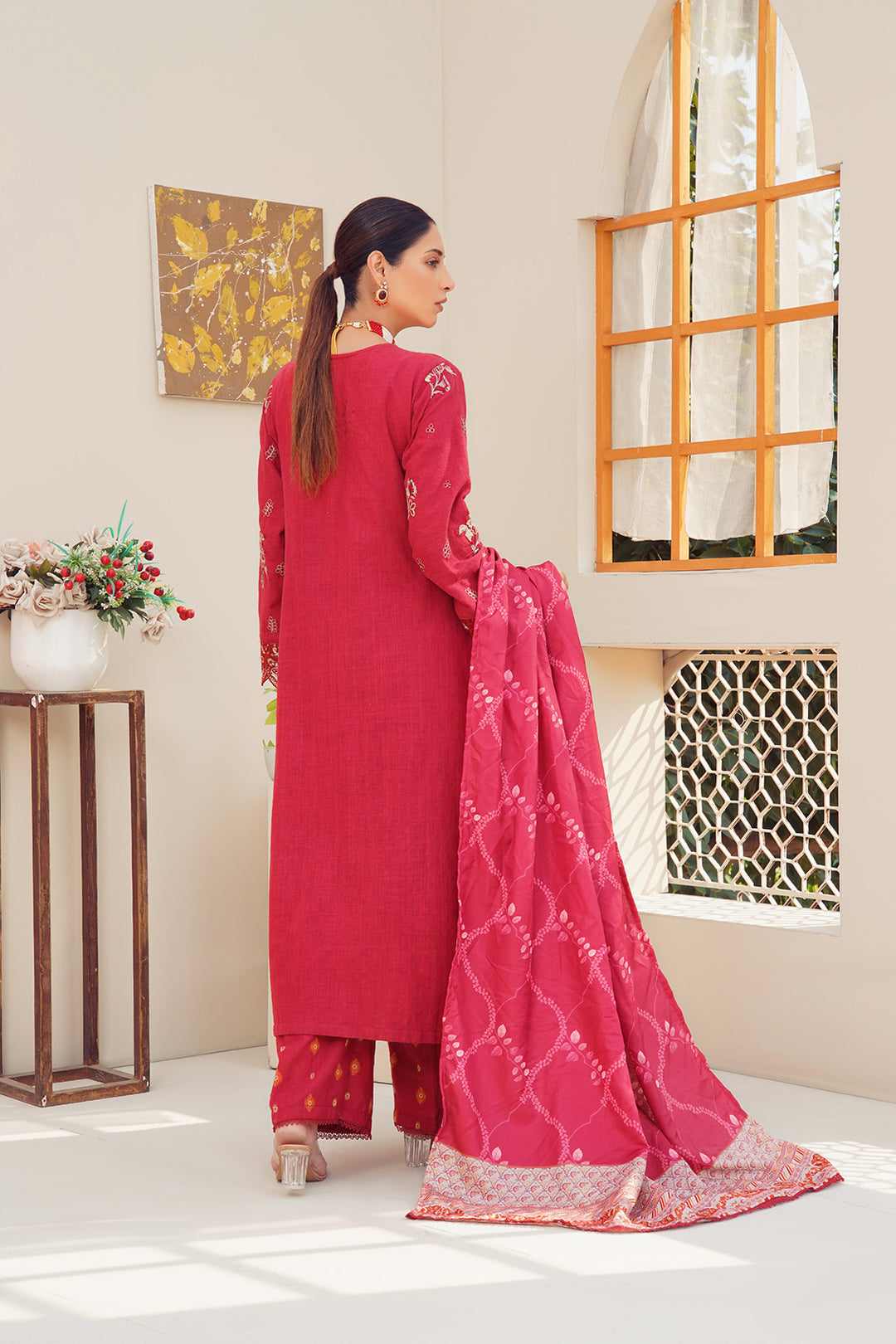 3-PC Casual Embroidered Khaddar