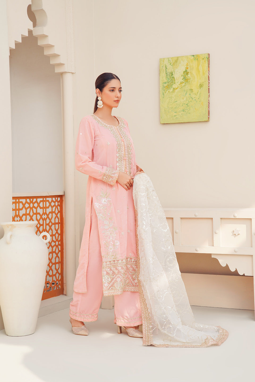 3-PC Fancy Embroided Velvet