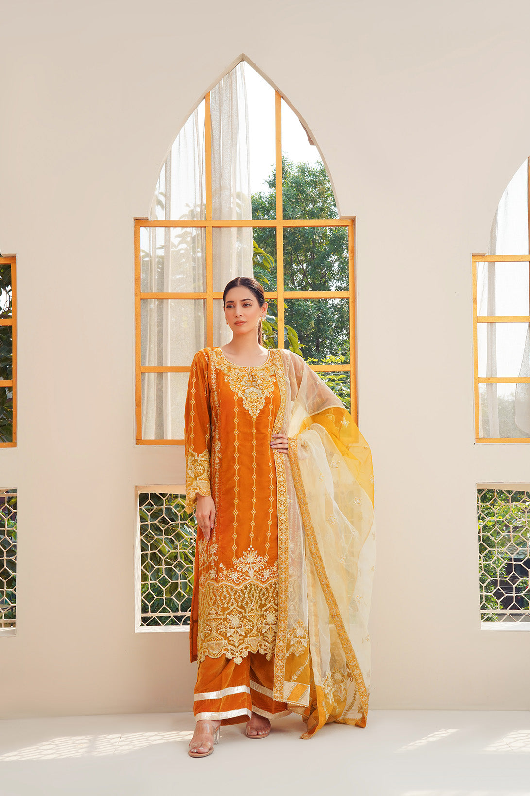 3-PC Fancy Embroided Velvet