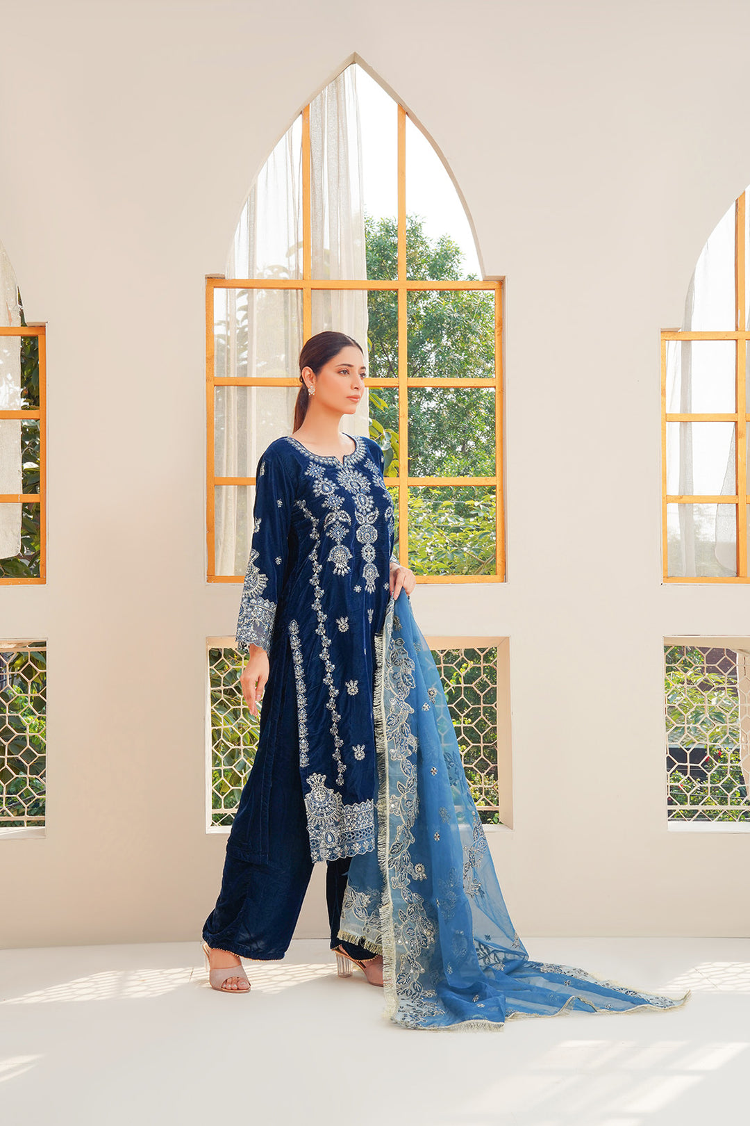 3-PC Fancy Embroided Velvot