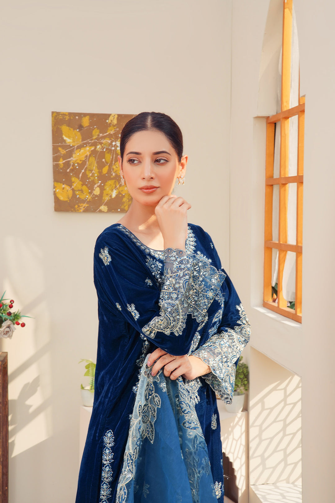 3-PC Fancy Embroided Velvot