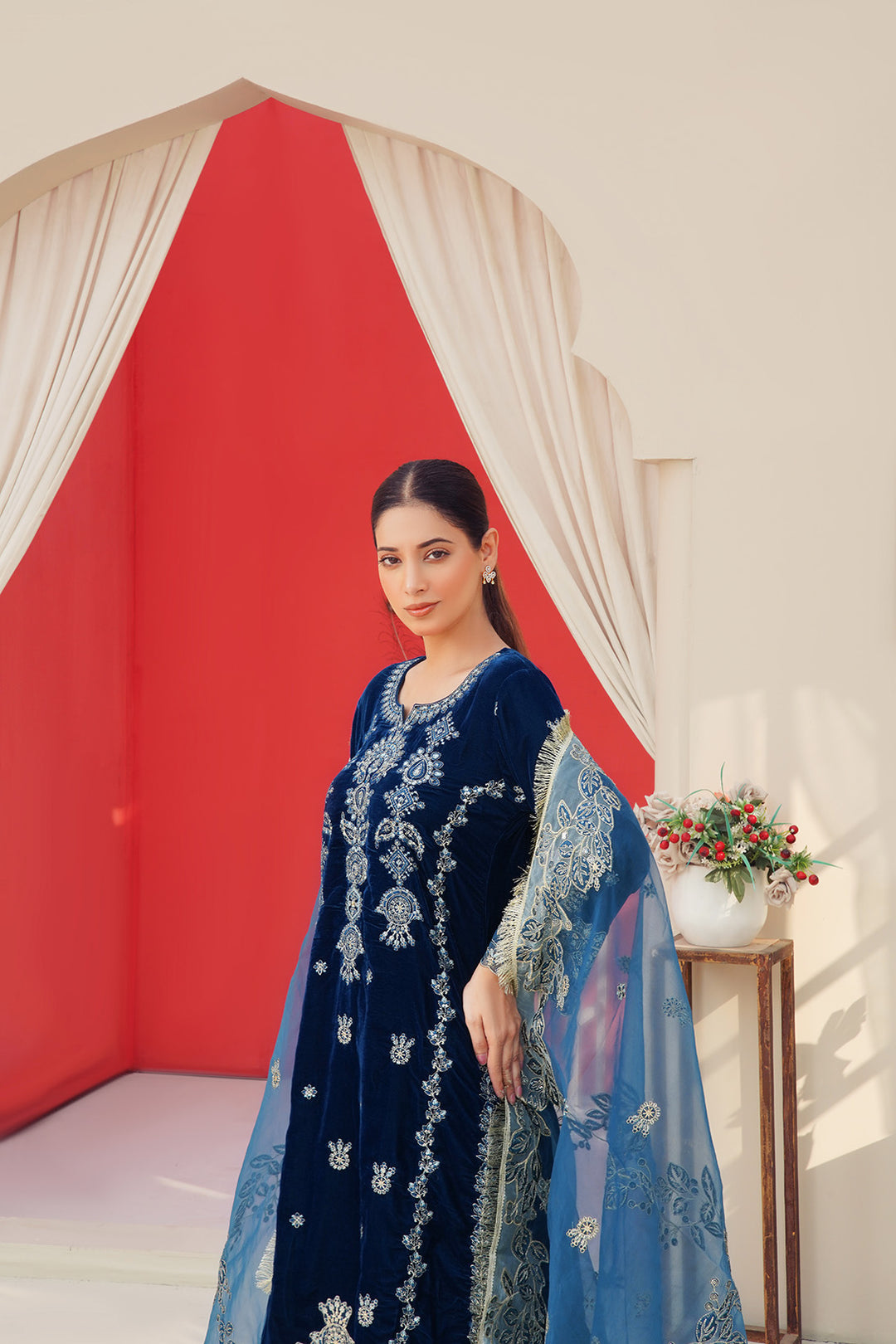 3-PC Fancy Embroided Velvot