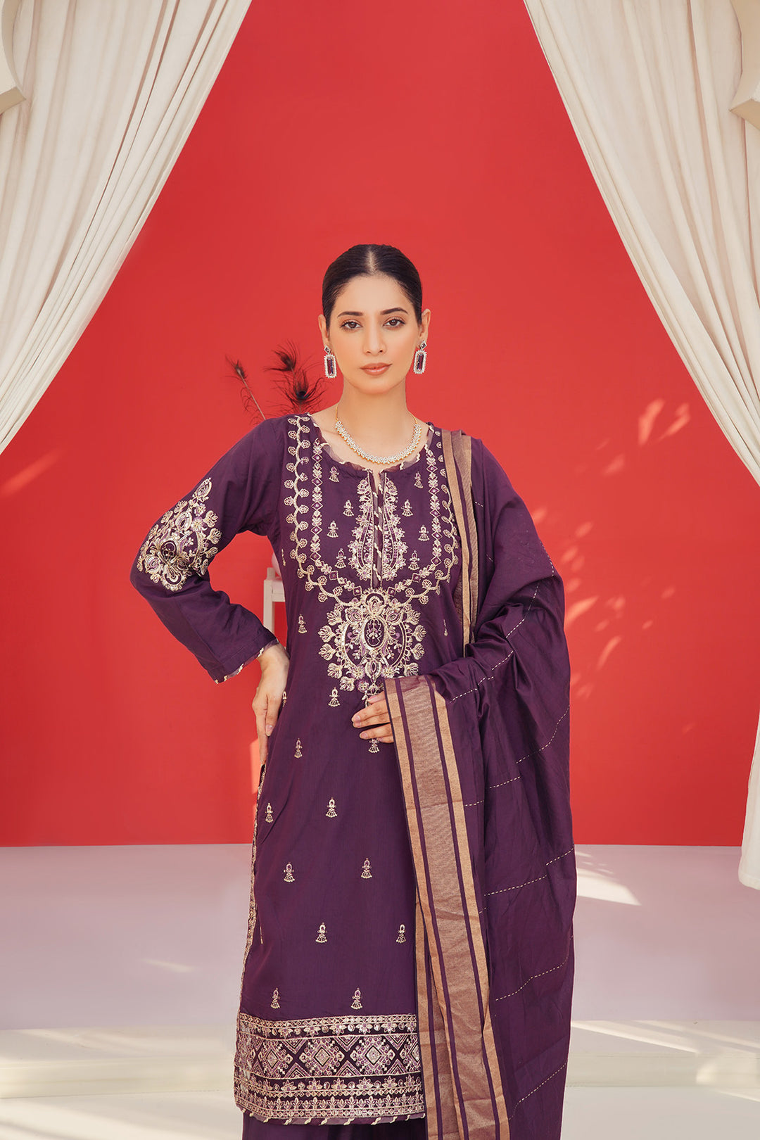 3-PC Embroided Khaddar