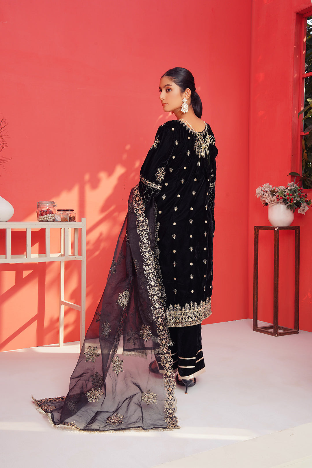 3-PC Fancy Embroided Velvot