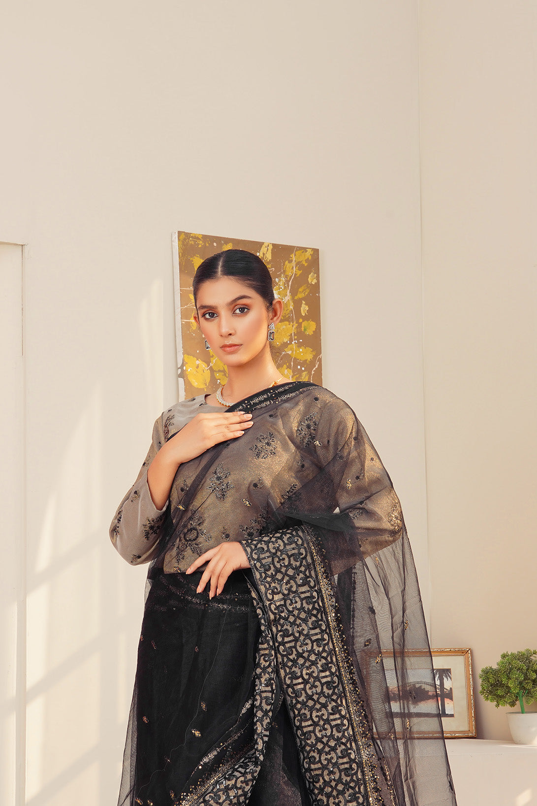 3-PC Fancy Embroided Masoori Jacquard