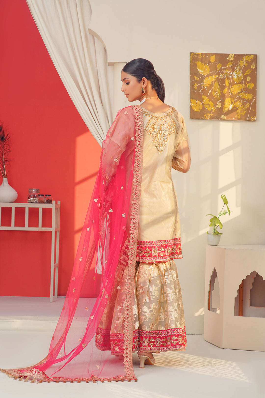 3-PC Fancy Embroided Organza & Jacquard