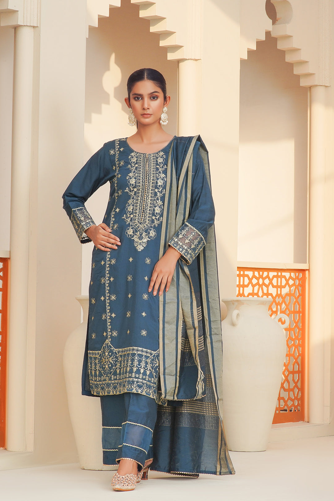 3-PC Embroided Khaddar