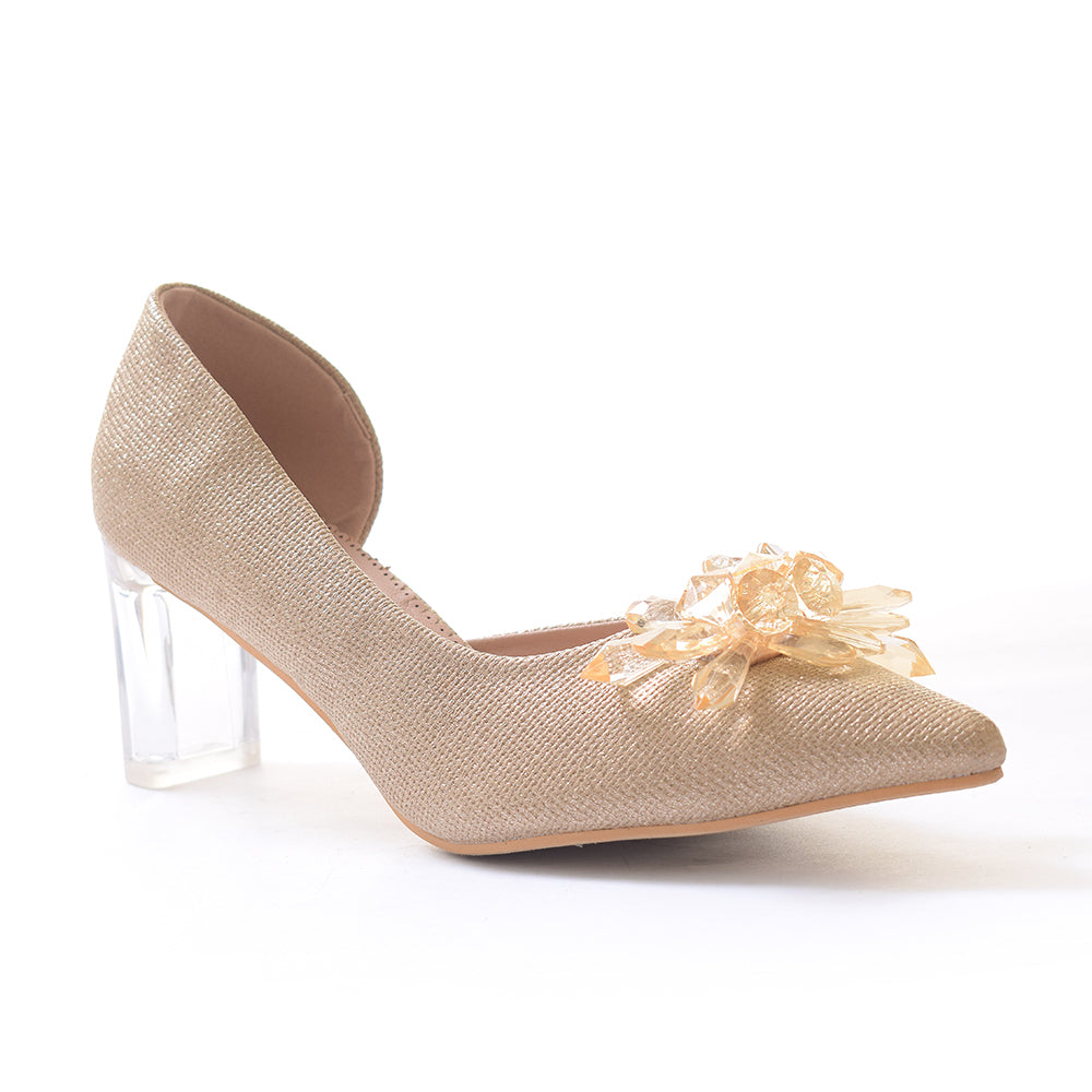 Gold stiletto court shoes sale