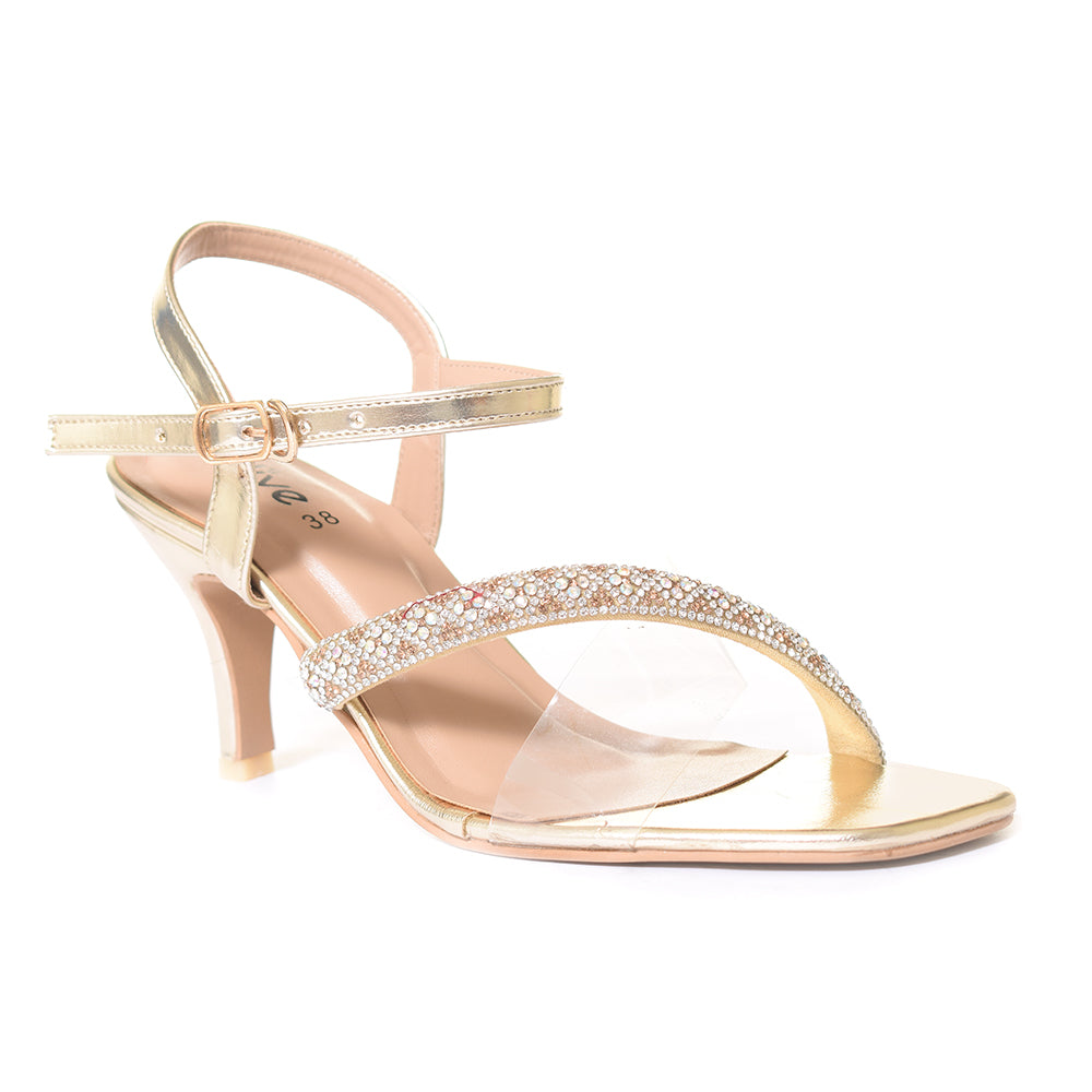 Gold sandals low clearance heel